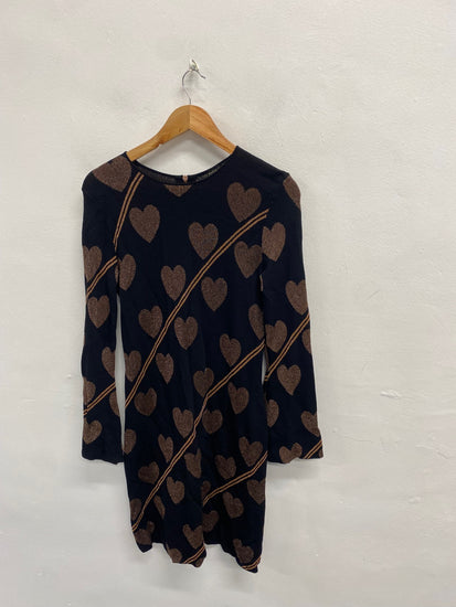 Fabulous Ted Baker Dress UK 10 Metallic black heart uzeniaa NF494