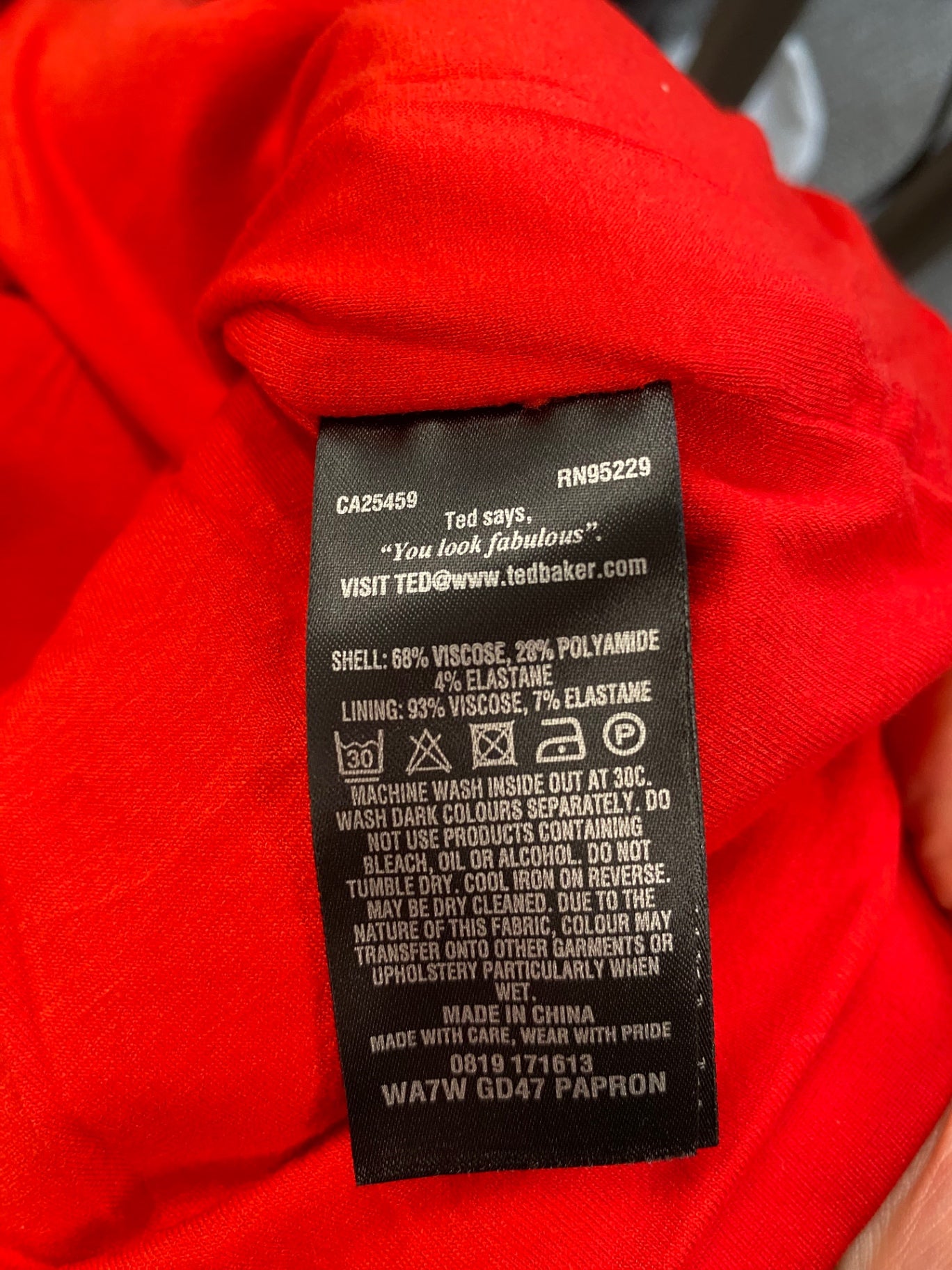 Fabulous Ted Baker Papron party Dress Uk10 Red NF494