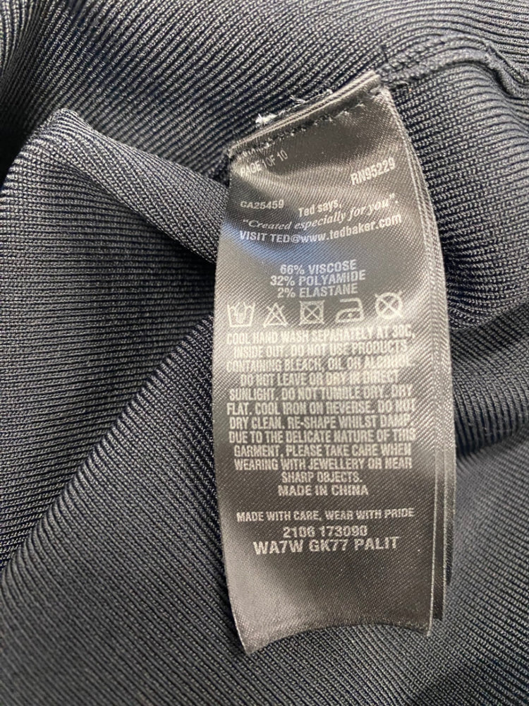 Fabulous Ted Baker Midi Dress palit UK 8 Black with pink NF494