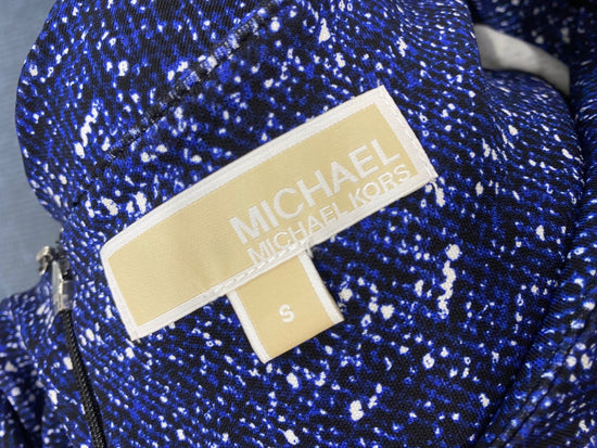 Fabulous Michael Kors Dress UK 8 Blue speckle midi NF494