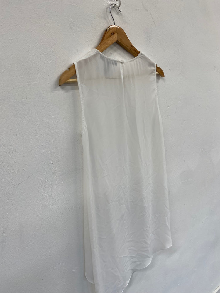 Fabulous BCBG Maxazria sleeveless slinky Top UkXS White NF494