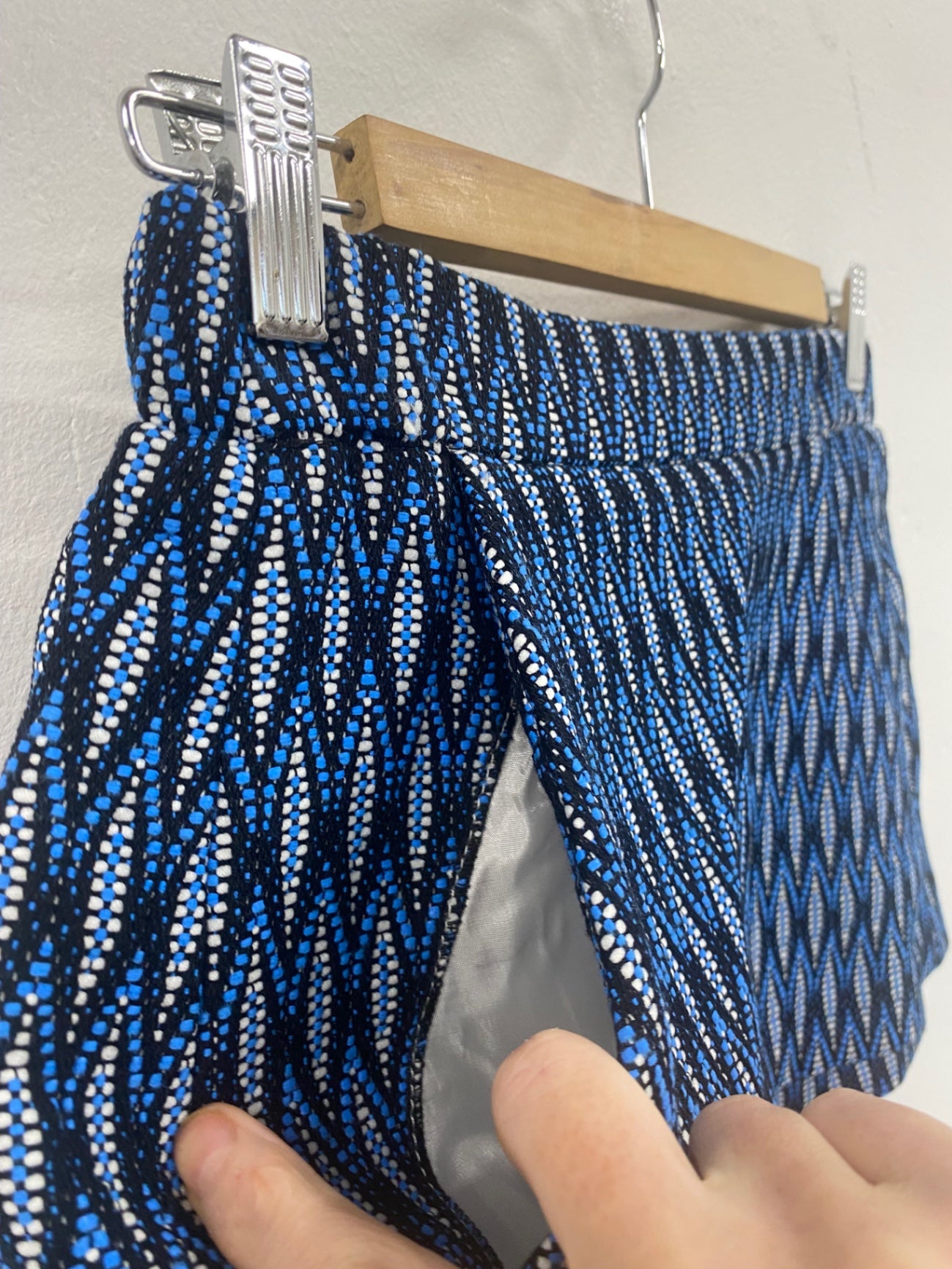 Fabulous Maje jacquard mini Skort Uk8 Blue geometric NF494