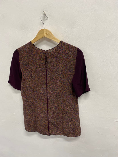 Fabulous Victoria Beckham Blouse UK 8 Burgundy silk AE001