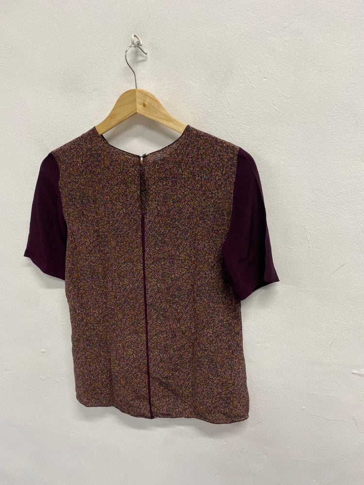 Fabulous Victoria Beckham Blouse UK 8 Burgundy silk AE001