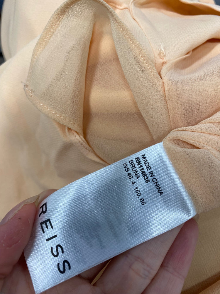 Fabulous REISS Blouse UK 10 Peach Bruna v neck NF494