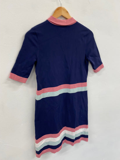 Fabulous Ted Baker Origami oversized Dress Uk8 Navy pink NF494