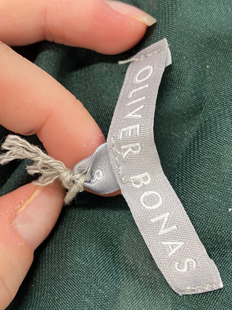 Fabulous Oliver Bonas Midi Dress UK 8 Green pattern