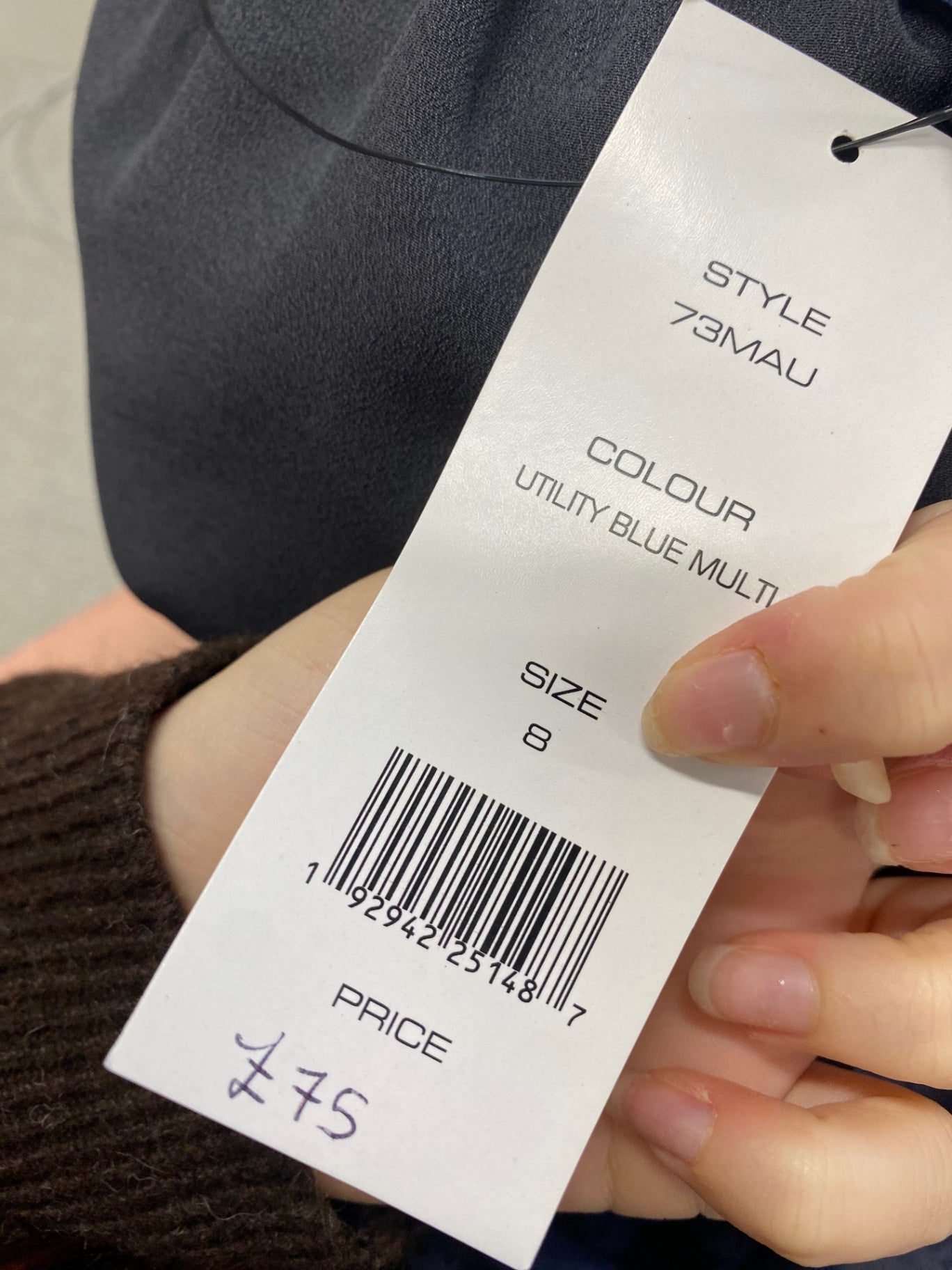 Fabulous French Connection Midi Skirt UK 8 Blue floral split hem NF494