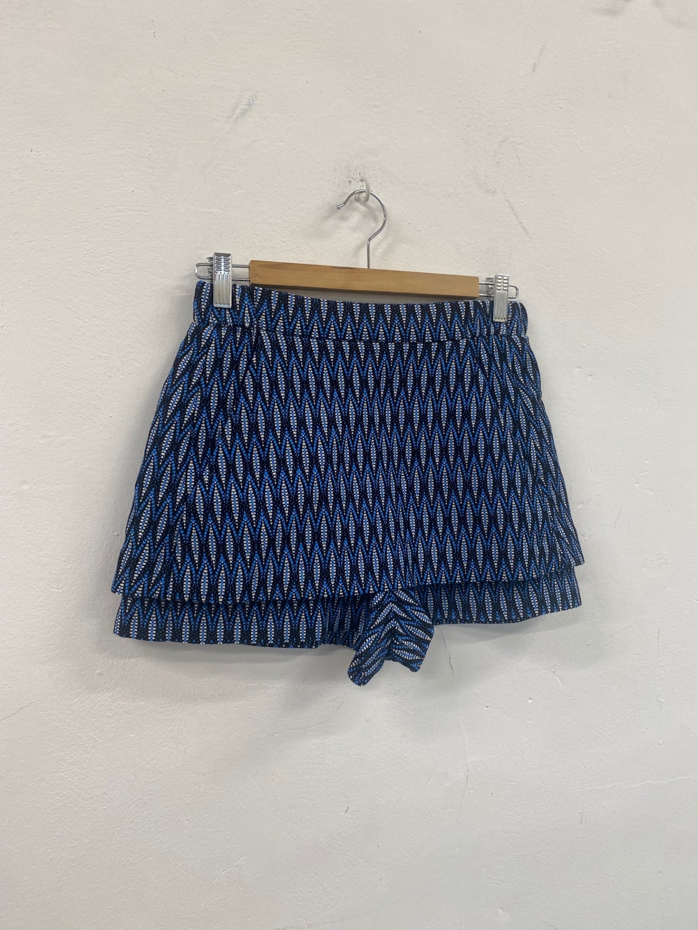 Fabulous Maje jacquard mini Skort Uk8 Blue geometric NF494