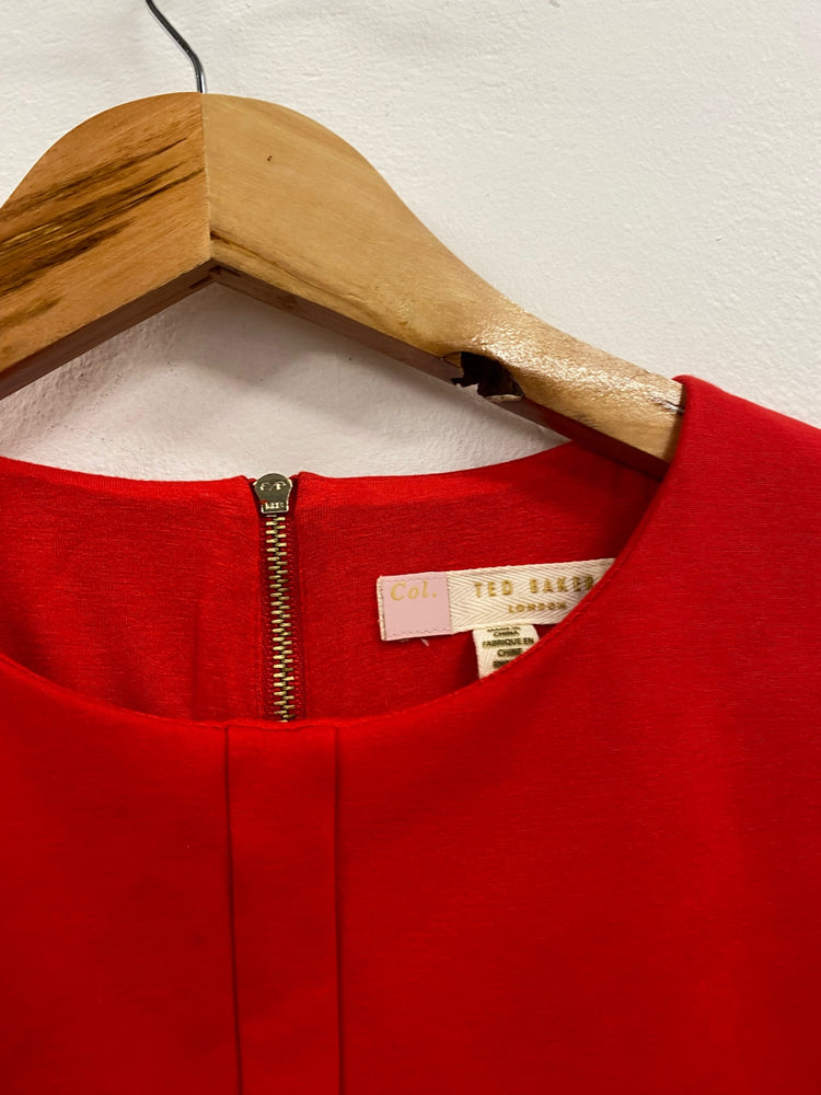 Fabulous Ted Baker Papron party Dress Uk10 Red NF494