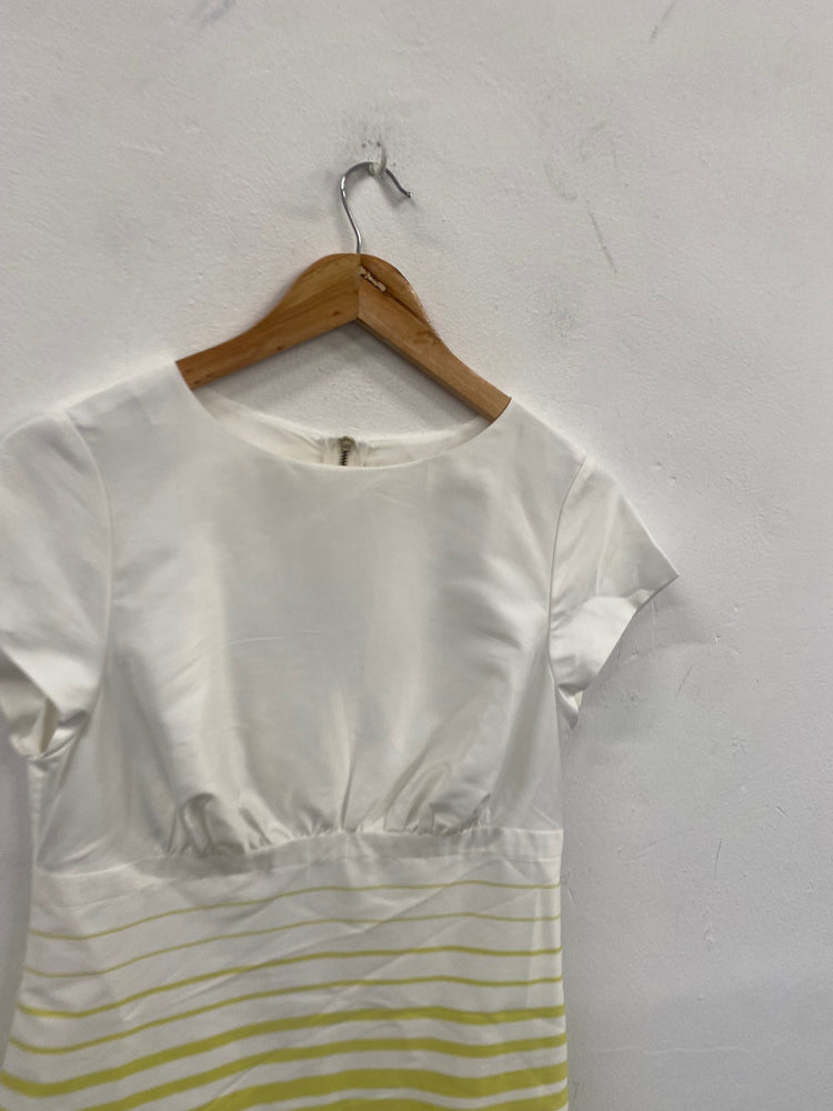 Fabulous Ted Baker Parri Party Occasion Dress Uk10 White & yellow NF494