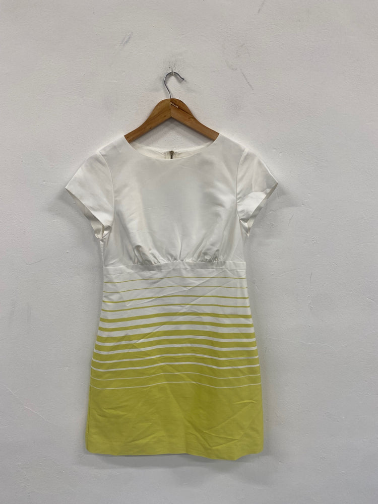 Fabulous Ted Baker Parri Party Occasion Dress Uk10 White & yellow NF494