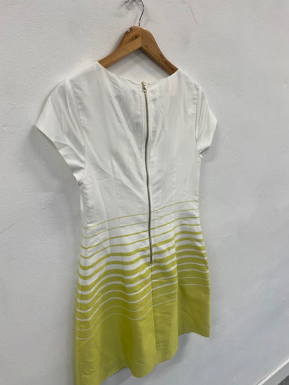 Fabulous Ted Baker Parri Party Occasion Dress Uk10 White & yellow NF494