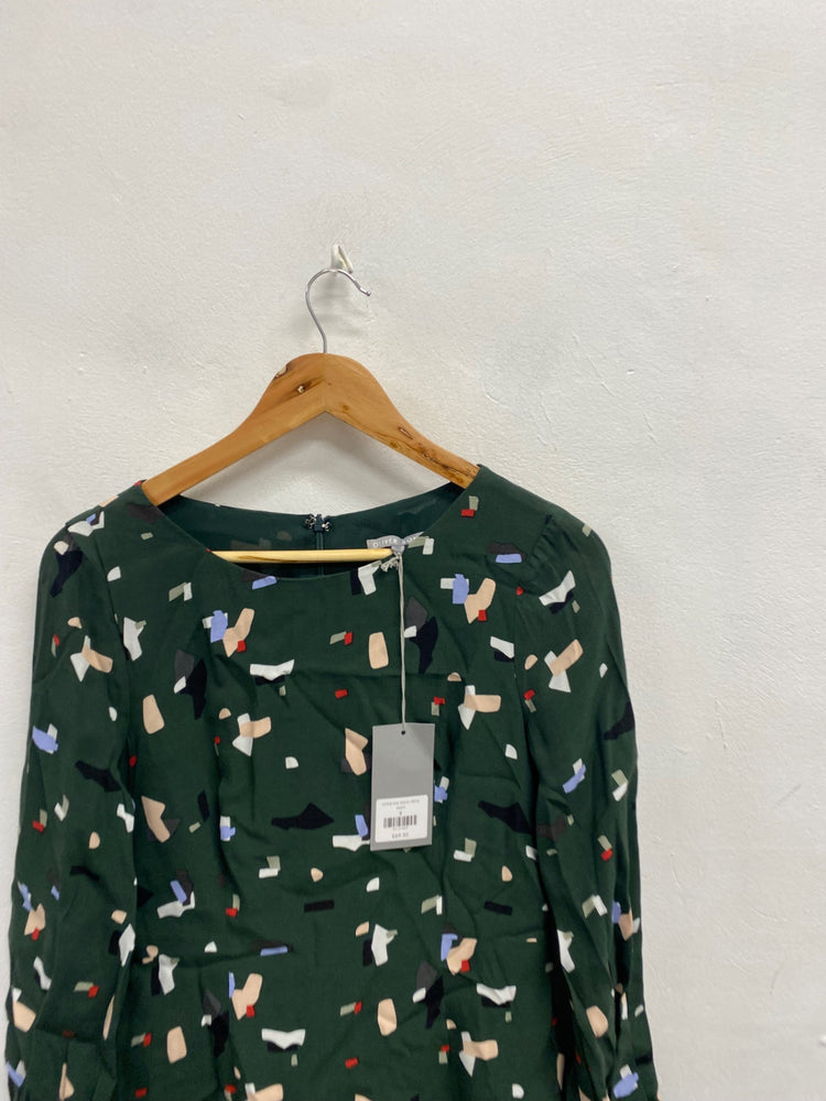 Fabulous Oliver Bonas Midi Dress UK 8 Green pattern