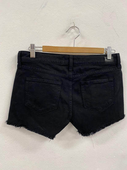 Fabulous Paige Black embellished denim Shorts UK8 Black AE001