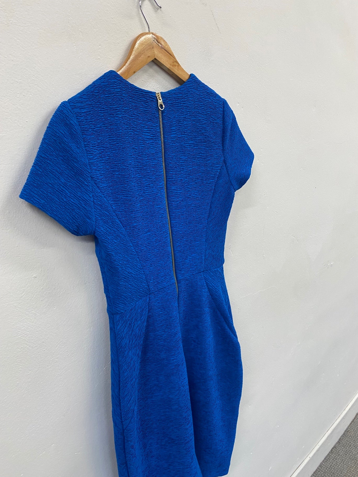 Fabulous Ted Baker Nedeli textured Bodycon party Dress UK8-10 Blue NF494