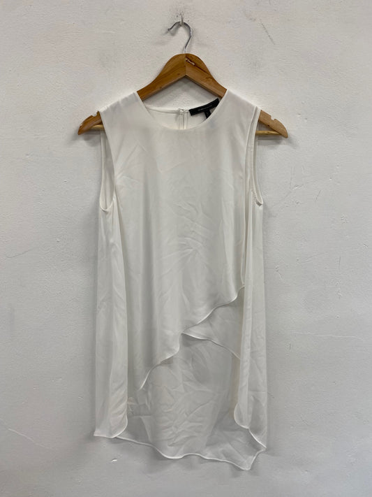Fabulous BCBG Maxazria sleeveless slinky Top UkXS White NF494