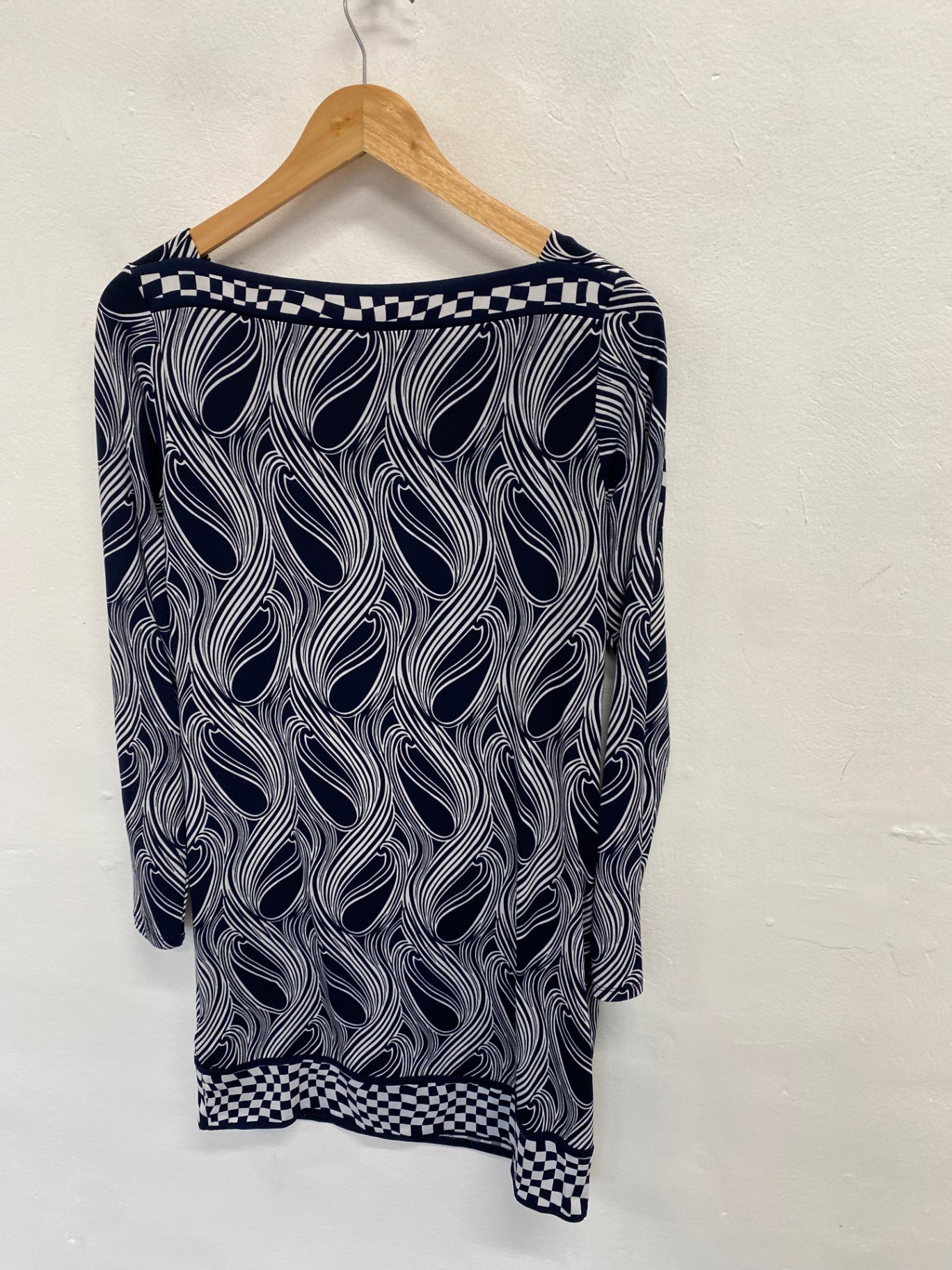 Fabulous Michael Kors Midi Dress UK 8 Navy art deco NF494