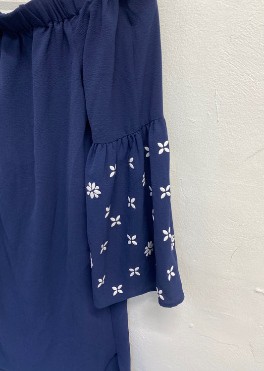 Fabulous Michael Kors BNWT Mini Dress UK 8 Navy Blue floral off shoulder NF494