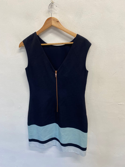 Fabulous Ted Baker dalyn Midi Dress UK 10 Navy pink floral NF494