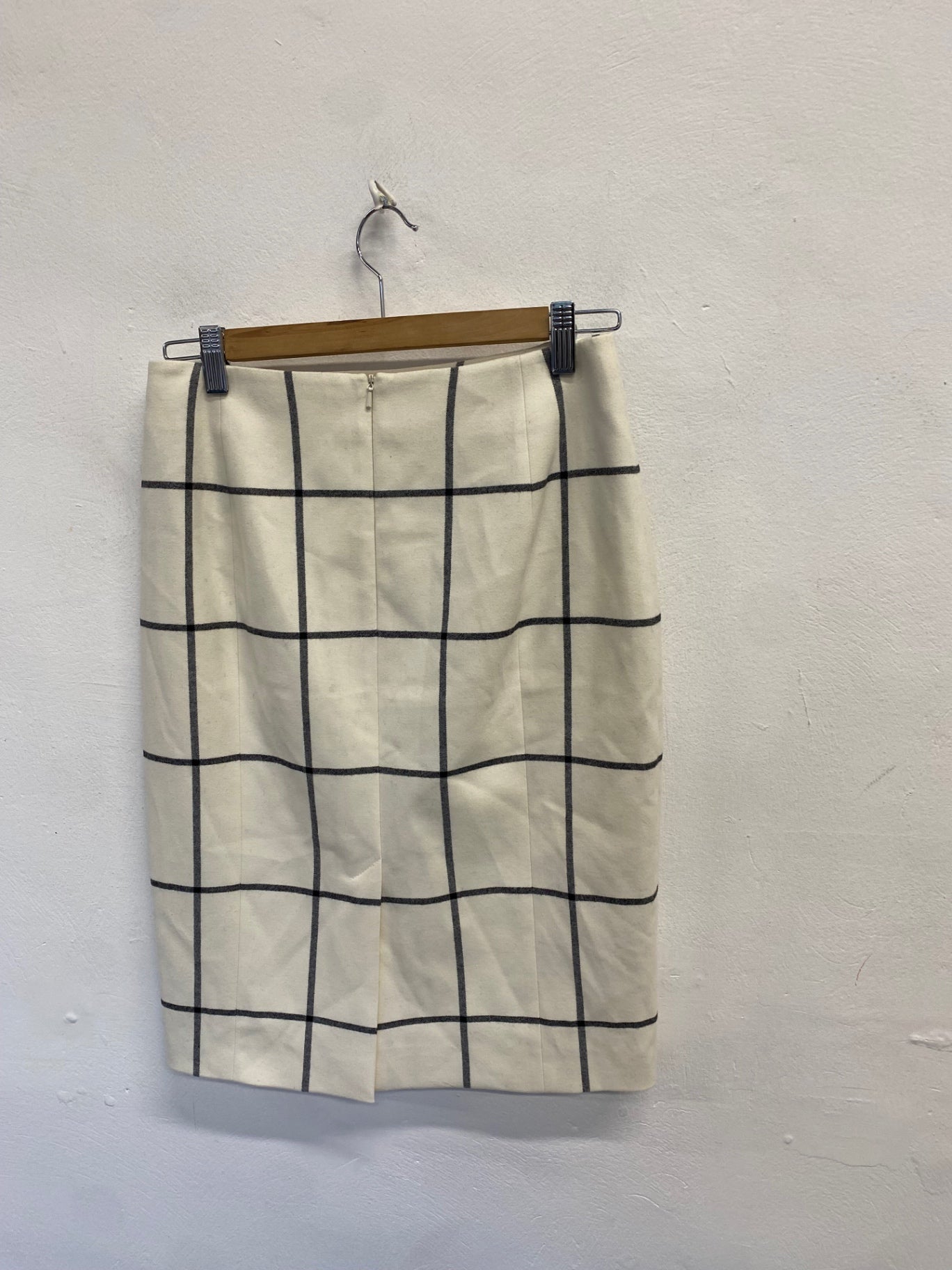 Fabulous Karen Millen Midi Skirt UK 10 Beige checked office NF494