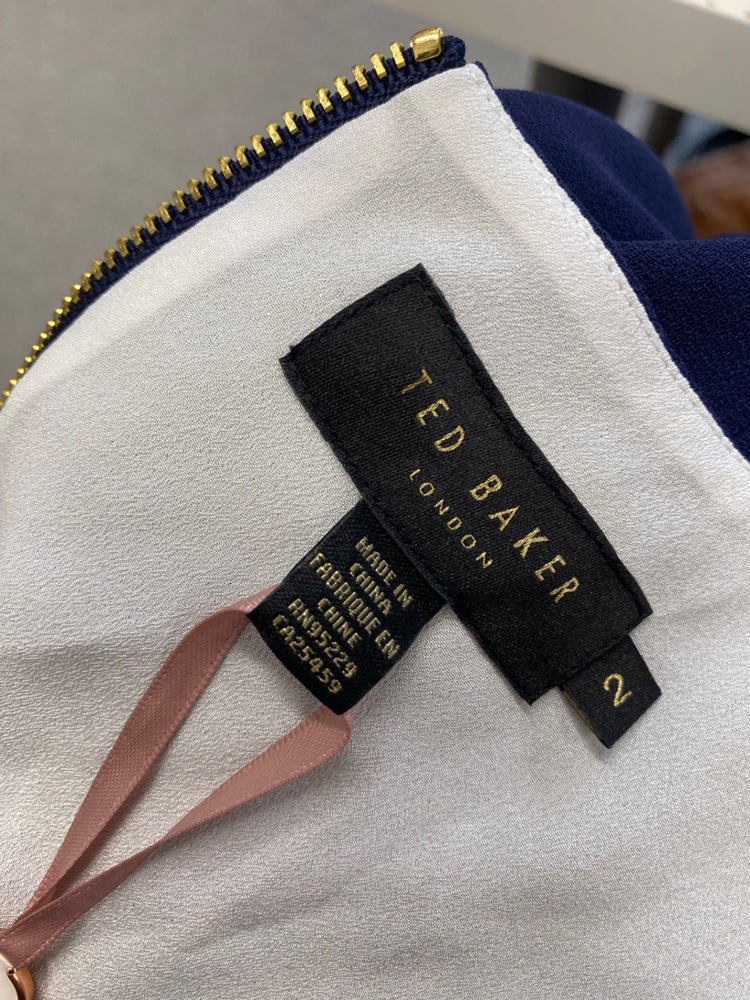 Fabulous Ted Baker Cami UK 10 White and Navy Blue new NF494