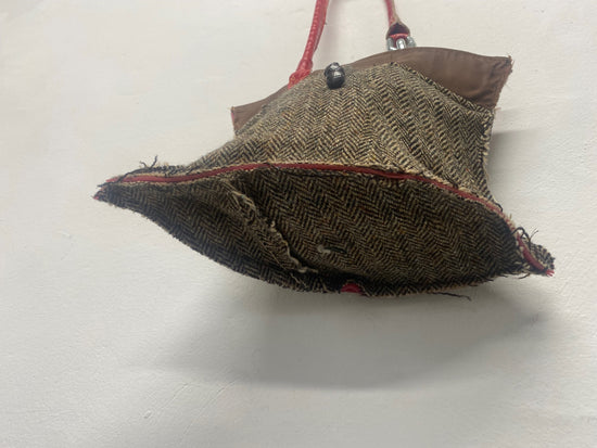 Fabulous Joey D Tweed handmade Edinburgh Bag One size Brown SL496