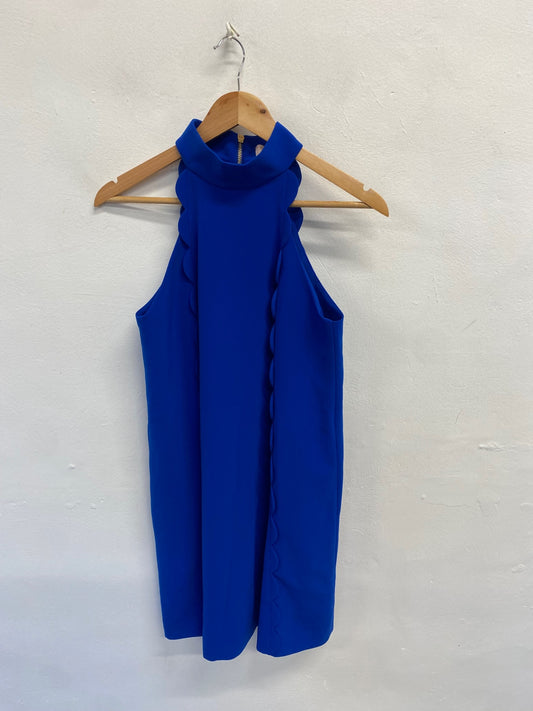 Fabulous Ted Baker torrii Mini dress UK 8 Blue halter neck smock NF494