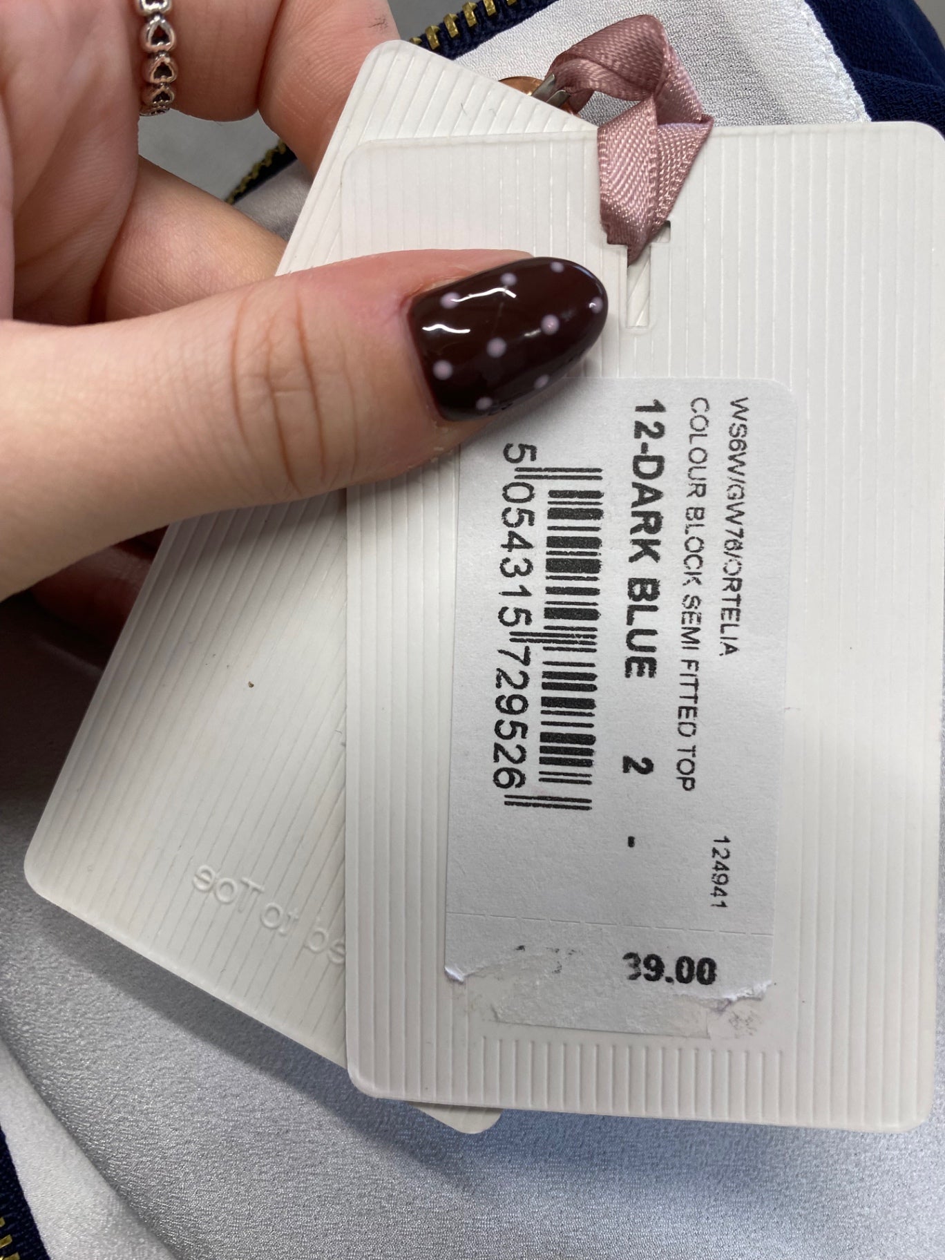 Fabulous Ted Baker Cami UK 10 White and Navy Blue new NF494