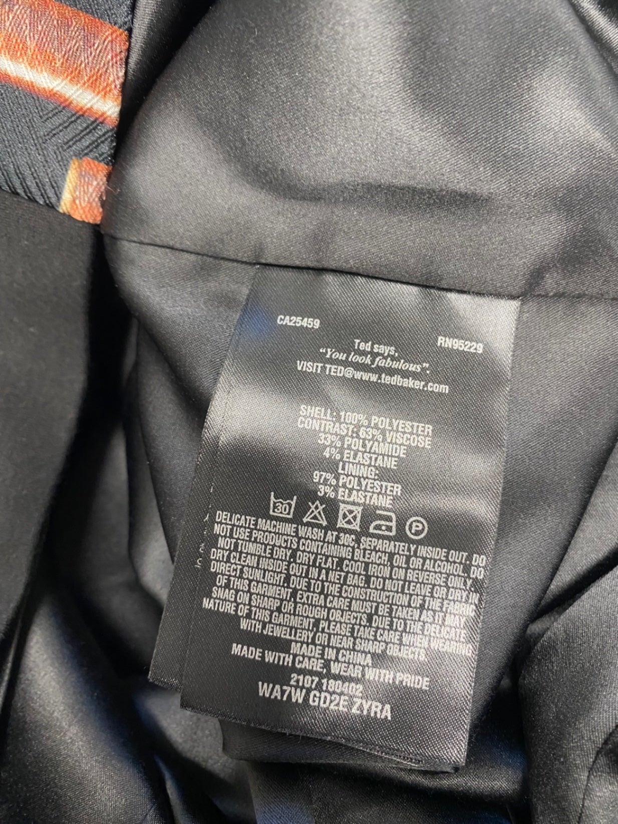 Fabulous Ted Baker Midi Dress UK 10 Black brown pattern zyra cut out NF494