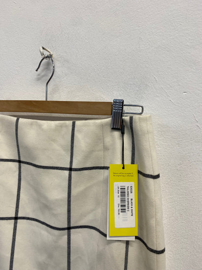 Fabulous Karen Millen Midi Skirt UK 10 Beige checked office NF494