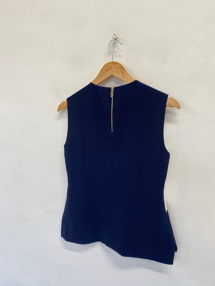 Fabulous Ted Baker Cami UK 10 White and Navy Blue new NF494