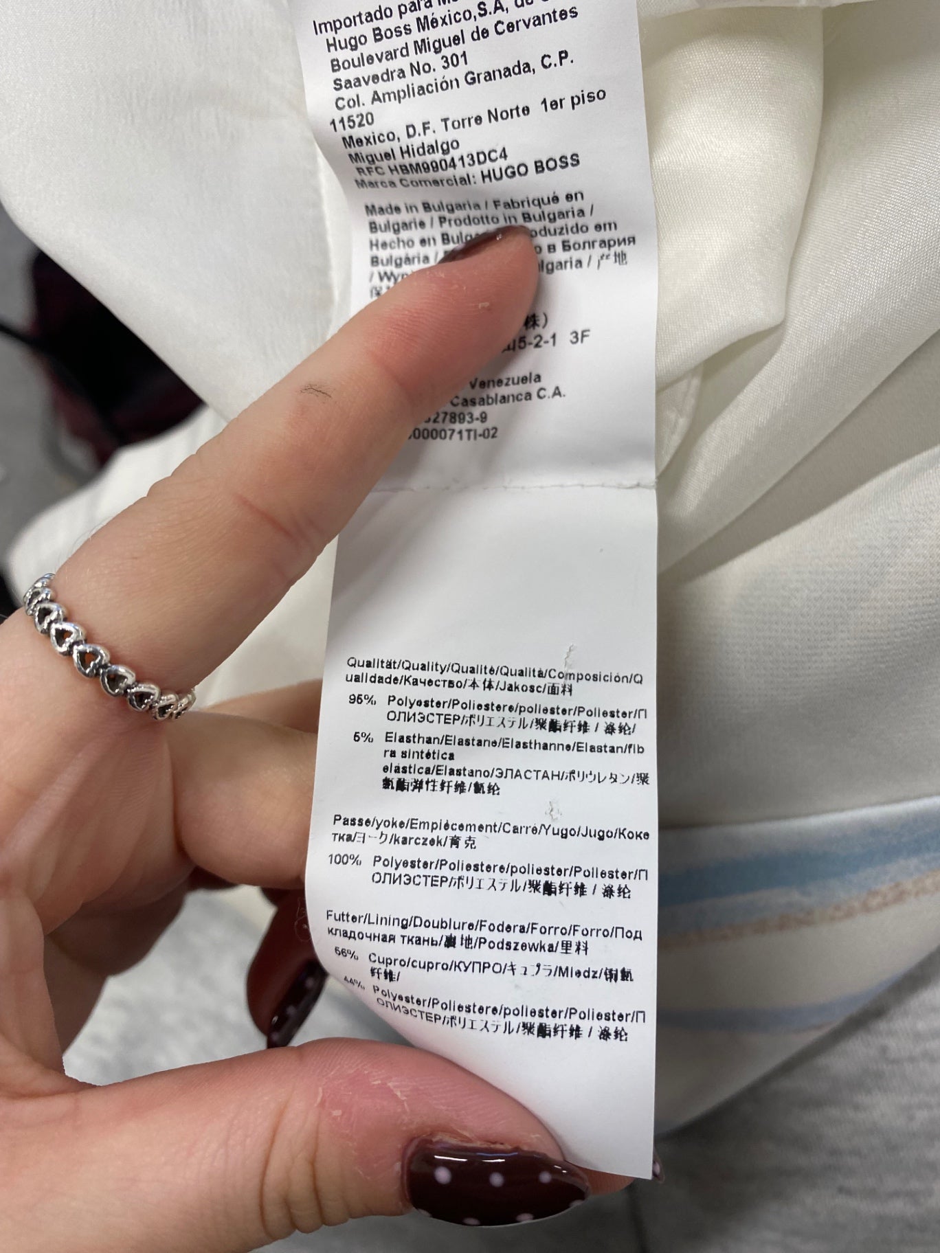 Fabulous Hugo Boss Mini dress UK 10 Blue beige stripe office NF494