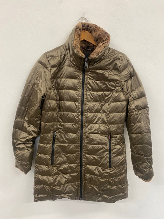 Fabulous Barbara lebek down filler cosy Puffer Jacket UK12 brown SL469
