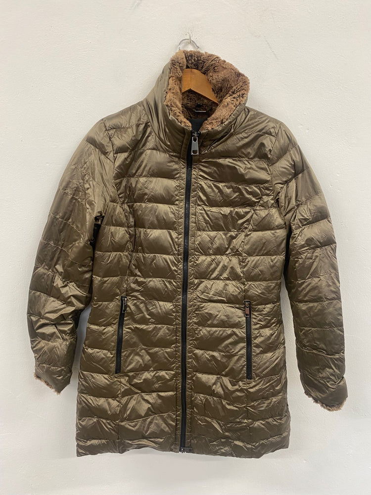 Fabulous Barbara lebek down filler cosy Puffer Jacket UK12 brown SL469