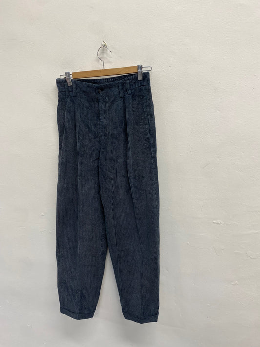 Fabulous Zanella High waist trousers cord fold up W29" Dark Blue SL496