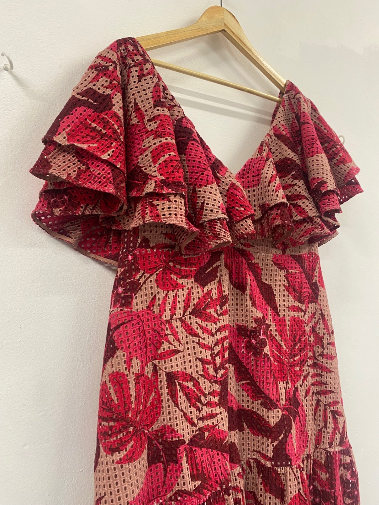 Fabulous Johanne Ortiz x H&M Spanish romantic Dress UK20 Red KJ497