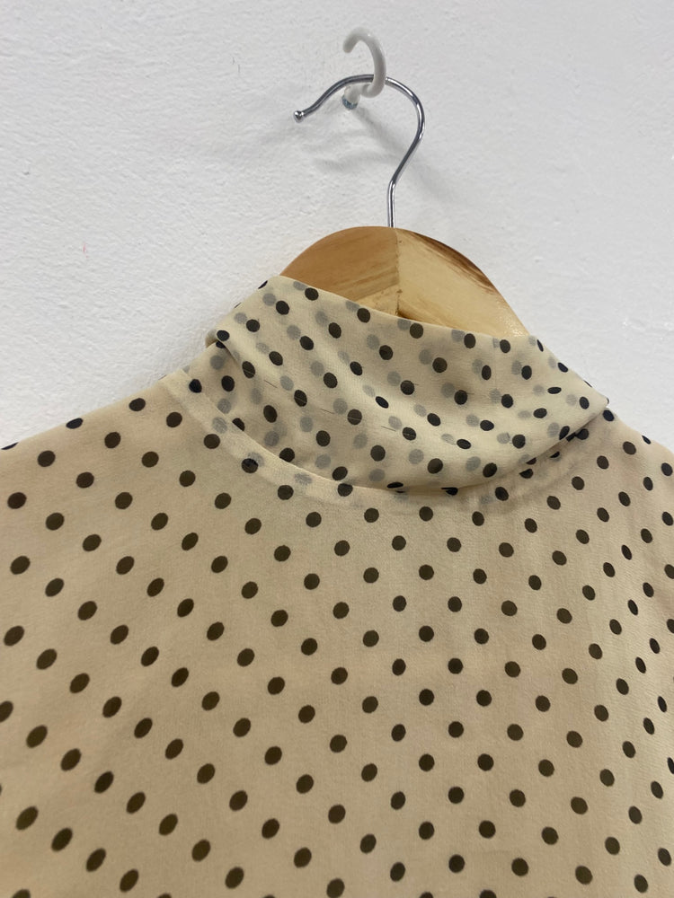 Fabulous Paul Smith pure silk spotted Blouse UK12 champagne SL496