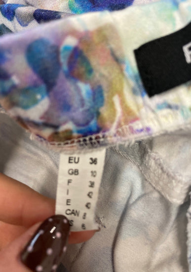 Fabulous Robell Cropped trousers UK 10 Blue floral SL496