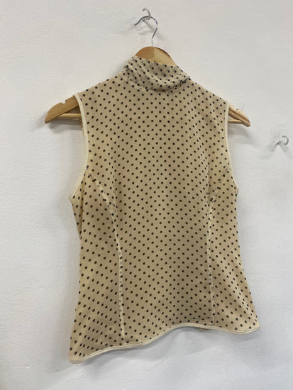 Fabulous Paul Smith pure silk spotted Blouse UK12 champagne SL496