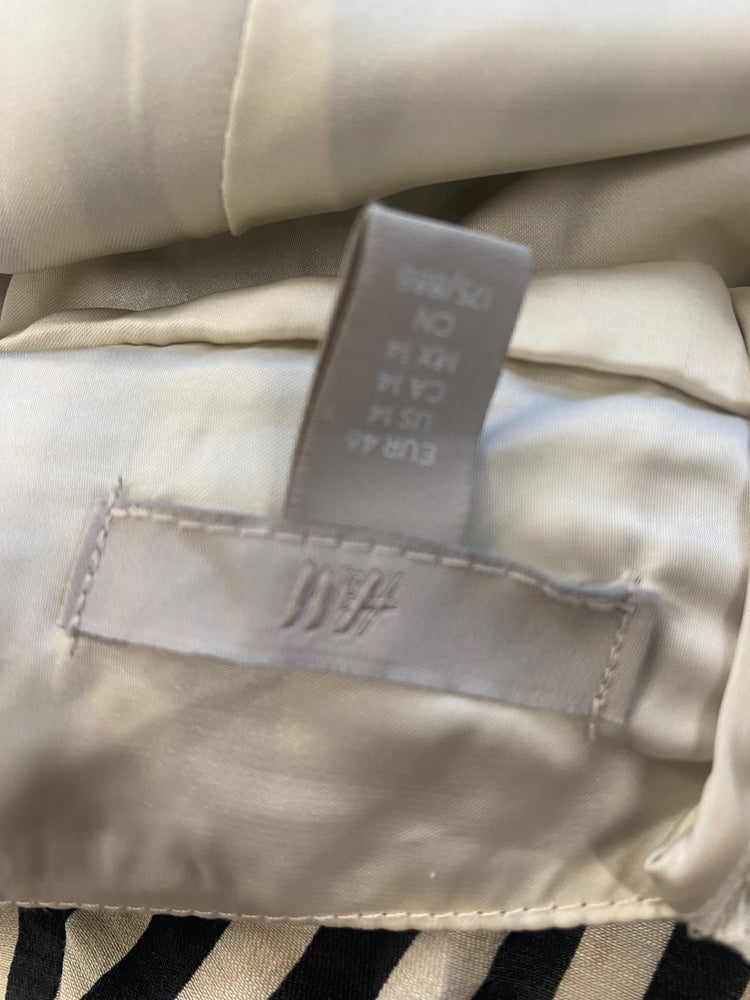 Fabulous H&M Occasion Dress & Fascinator UK18 Beige & black race Day KJ497