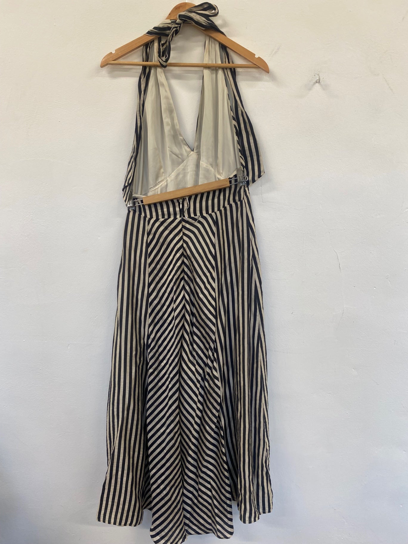 Fabulous H&M Occasion Dress & Fascinator UK18 Beige & black race Day KJ497