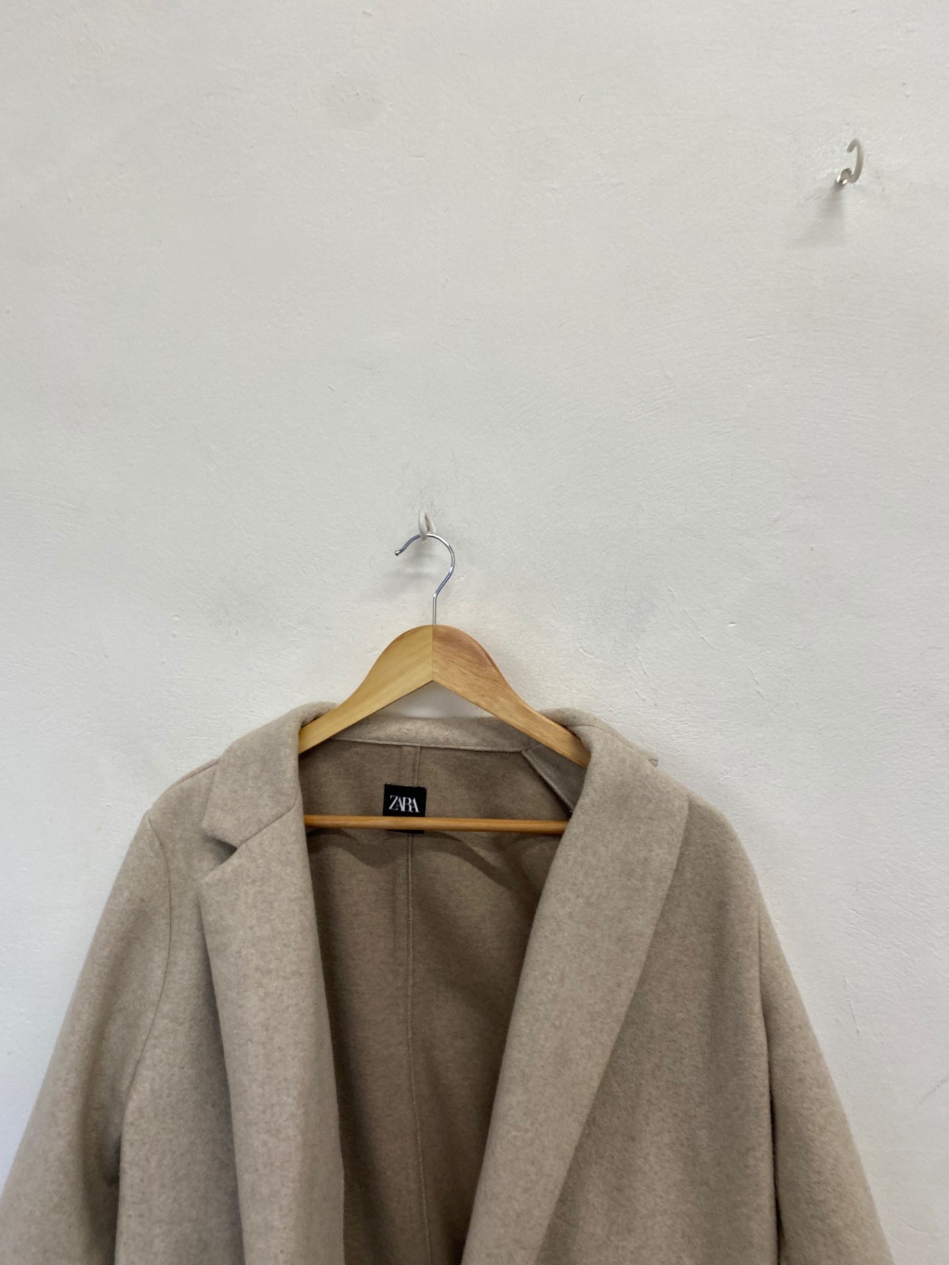 Fabulous Zara Longline jacket UK 14 Beige autumn SH493