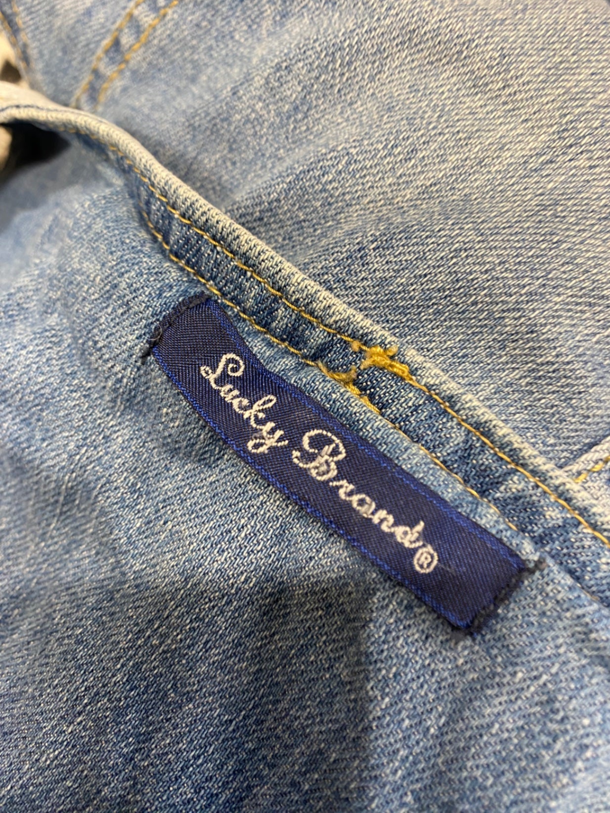 Fabulous Lucky Brand Waistcoat denim UK 8 Light Blue FC481