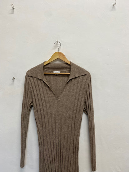 Fabulous Reiss Winnie wool Midiaxi Dress UK 14 Beige AS001