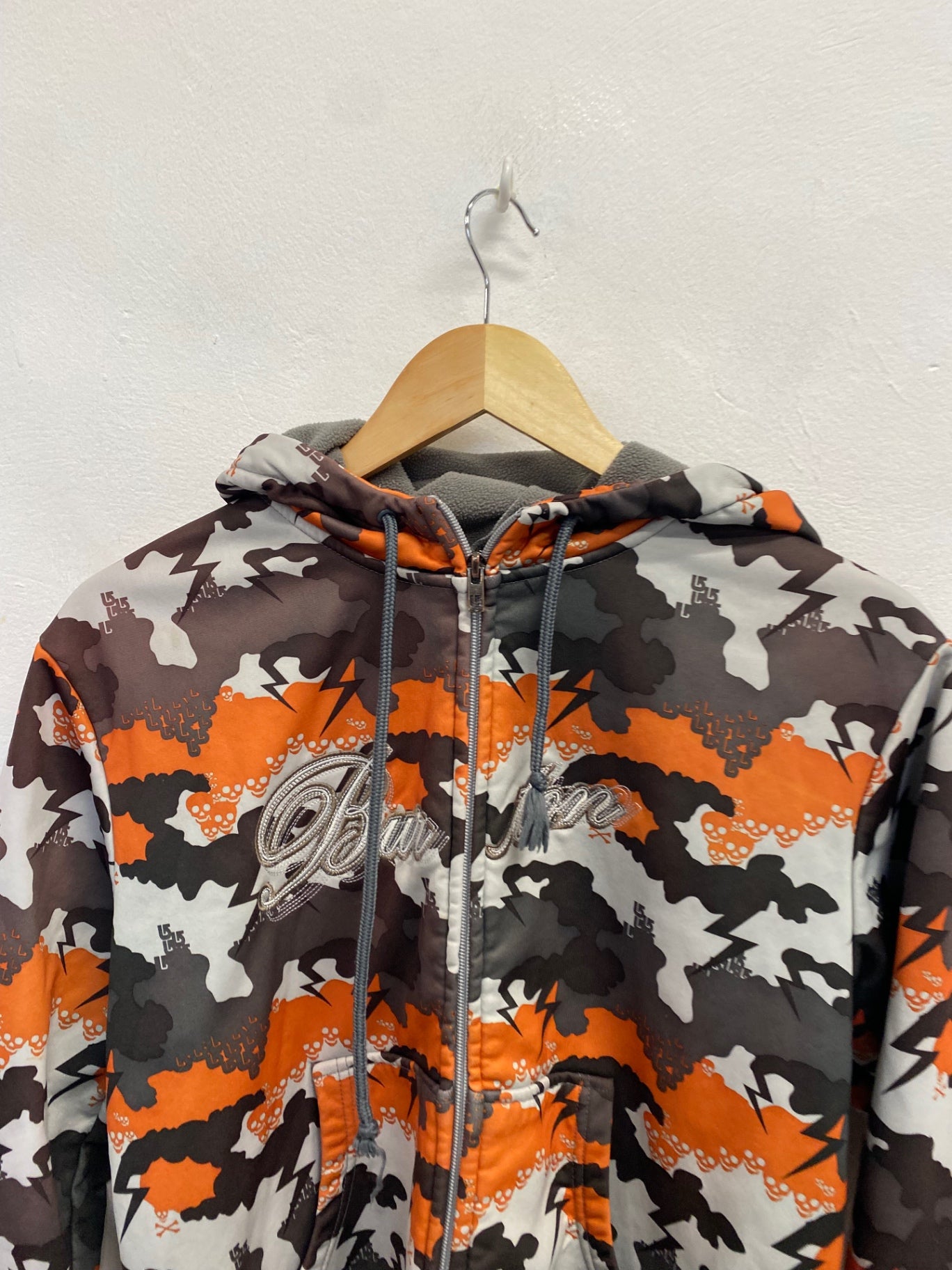 Fabulous Burton Hoodie UK L Multicolor orange grey zip streetstyle JM478