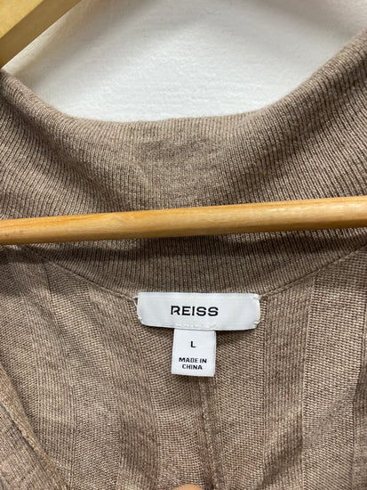 Fabulous Reiss Winnie wool Midiaxi Dress UK 14 Beige AS001