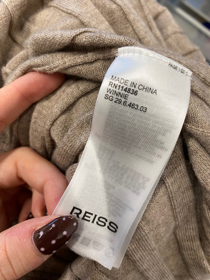 Fabulous Reiss Winnie wool Midiaxi Dress UK 14 Beige AS001