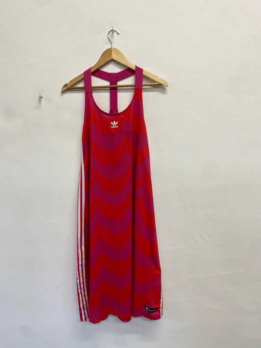 Fabulous Adidas x Marimekko active Midi Dress UK 8 Pink swirl MW492