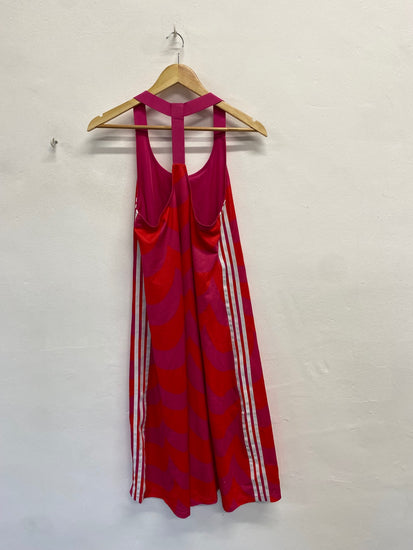 Fabulous Adidas x Marimekko active Midi Dress UK 8 Pink swirl MW492